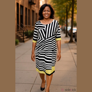 Madison Leigh (Madisonleigh) Striped Dress With Lining (Sz 16)